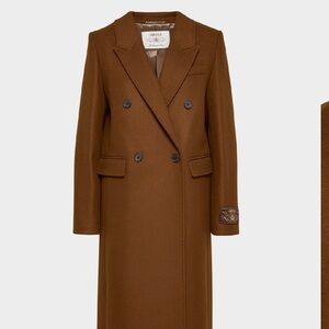 Aritzia Wool Constant Coat Double-Breasted in Brown